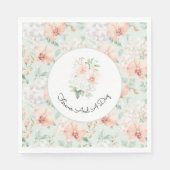 Schöne Minzpfirsich-Orchideen-Hochzeit Serviette (Vorderseite)