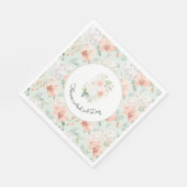 Schöne Minzpfirsich-Orchideen-Hochzeit Serviette (Ecke)
