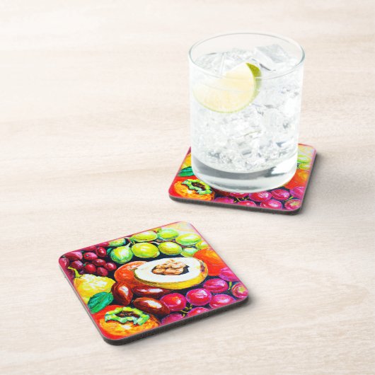 Schöne Mischung von Traubenfruchtgemälden. Jetzt k Getränkeuntersetzer (Rechte Seite)