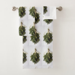 **SCHÖNE MISTEL** WEIHNACHTS-HANDTUCH-GARNITUR BADHANDTUCH SET