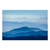Schöne Misty Mountain Range | Blaue Strahlung Poster (Vorderseite)