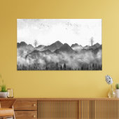 Schöne Misty Mountains und Wald Leinwanddruck (Insitu (Wohnzimmer))