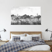 Schöne Misty Mountains und Wald Leinwanddruck (Insitu (Schlafzimmer))