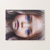 SCHÖNE, MIT AUGEN KLEINE MÄDCHEN KUNST JIGSAW PUZZ PUZZLE (Horizontal)
