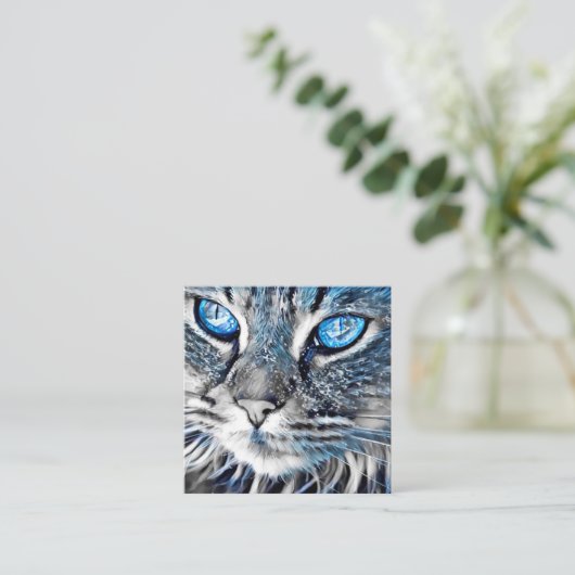 Schöne mit blauen Augen Katze Terminkarte (Stehend Vorderseite)