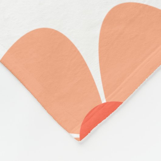 Schöne mit Monogramm Blume pastellweiß Fleecedecke (Ecke)