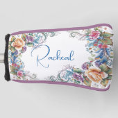 Schöne Mit Monogramm Blütenabdeckung Golf Headcover (Vorderseite)