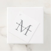 Schöne Mit Monogramm Schwarz-weiße Graukalligraphi Geschenkanhänger (Beispiel)