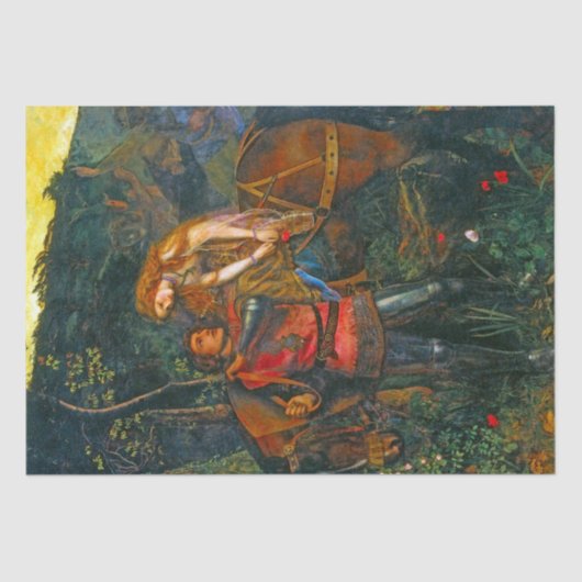 Schöne mittelalterliche Paare &Horse Szene 4 Seidenpapier (Vorderseite)