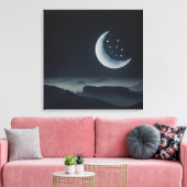 Schöne Mitternacht Moon & Starry Night Leinwanddruck (Insitu (Wohnzimmer))