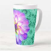 Schöne Mixed Color Dahlia Blume Latte Tasse Cup (Rechte Ecke)