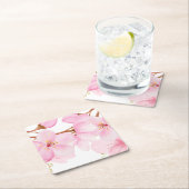 Schöne Mixed Medium Cherry Blossom Print Rechteckiger Pappuntersetzer (Vor Ort)