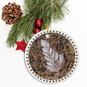 Schöne Mocha-Blumenblatt-Kunstbaum Keramik Ornament