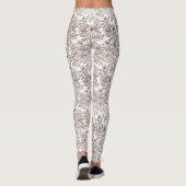 Schöne Mocha-Mousse-Vintage-Blumen Leggings (Rückseite)