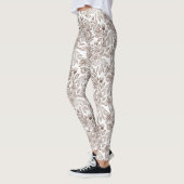 Schöne Mocha-Mousse-Vintage-Blumen Leggings (Links)