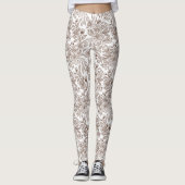 Schöne Mocha-Mousse-Vintage-Blumen Leggings (Vorderseite)