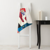 Schöne Mode-Frau mit Kaffeetasse modern Sherpadecke (Beispiel)