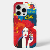 Schöne Mode Frau und Kaffee POP-ART Trendy Case-Mate iPhone Hülle (Rückseite)
