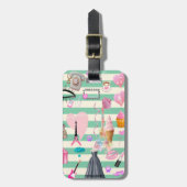 Schöne Mode, Paris, Herz Muster Gepäckanhänger (Vorderseite vertikal)