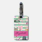 Schöne Mode, Paris, Herz Muster Gepäckanhänger (Rückseite vertikal)