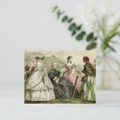 Schöne Mode von 1859 Postkarte (Stehend Vorderseite)