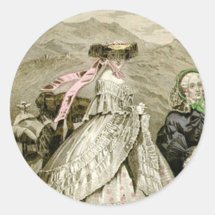 Schöne Mode von 1859 Runder Aufkleber