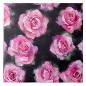 Schöne, moderne Aquarell Rosen Sammlung Fliese (Vorderseite)