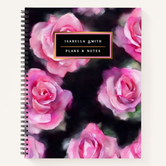 Schöne, moderne Aquarell Rosen Sammlung Notizblock (Vorderseite)