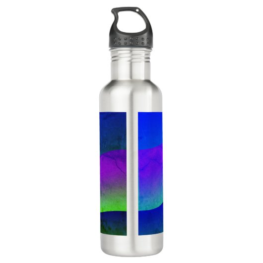 Schöne, moderne Art Wave Design Wasserflasche Trinkflasche (Rückseite)