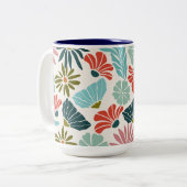 Schöne moderne Blume Zweifarbige Tasse (Vorderseite Links)