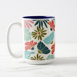 Schöne moderne Blume Zweifarbige Tasse