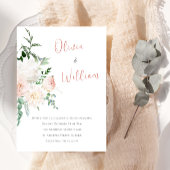 Schöne moderne Blumenhochzeit Einladung