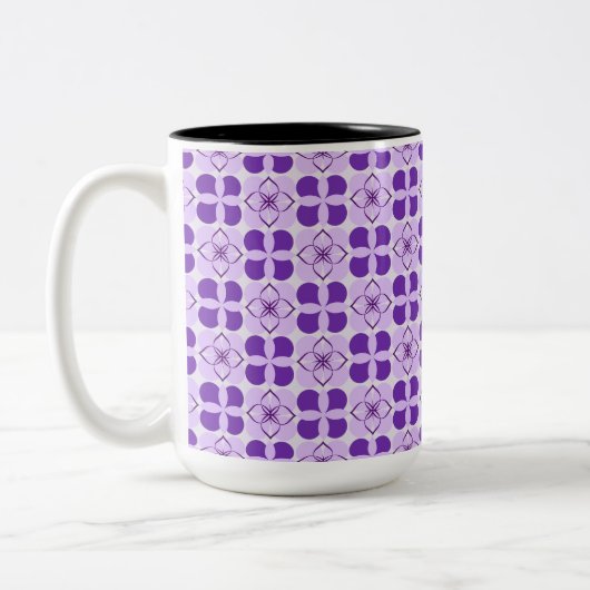 Schöne moderne Blüte Zweifarbige Tasse (Links)