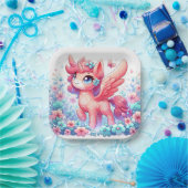 Schöne moderne Einhorn-Kinderdusche Pappteller (Party)