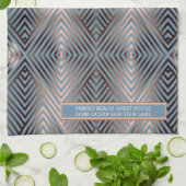 Schöne moderne, elegante Stahlblau und Sandfarbe Geschirrtuch (Gefaltet)