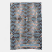 Schöne moderne, elegante Stahlblau und Sandfarbe Geschirrtuch (Vertikal)