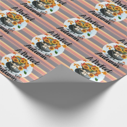 Schöne, moderne Erntedank Herbstkollektion Geschenkpapier (Ecke)