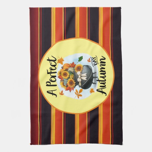 Schöne, moderne Erntedank Herbstkollektion Geschirrtuch (Vertikal)