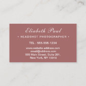 Schöne moderne Fotografin Business Card Visitenkarte (Rückseite)