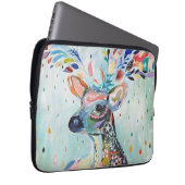 Schöne moderne Hirschkunst-Blumen-Geweih Laptopschutzhülle (Vorne Rechts)