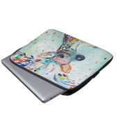 Schöne moderne Hirschkunst-Blumen-Geweih Laptopschutzhülle (Vorne Knopf)