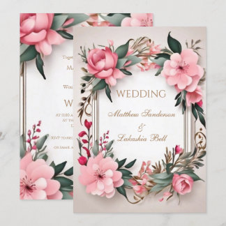 Schöne moderne Hochzeitsflorale Blume Einladung