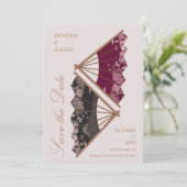 Schöne moderne japanische Hochzeit rettet das Datu Einladung (Stehend Vorderseite)