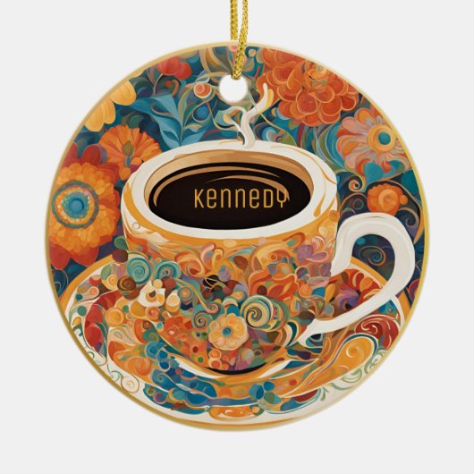 Schöne Moderne Kunst Kaffee Cup Ornament (Vorne)