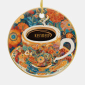 Schöne Moderne Kunst Kaffee Cup Ornament (Hinten)
