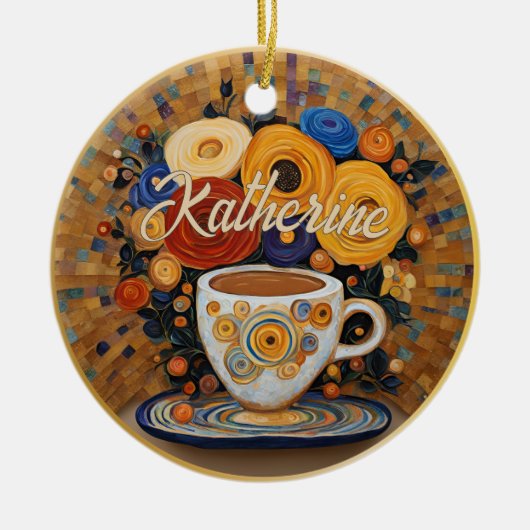 Schöne Moderne Kunst Kaffee Cup Ornament (Vorne)