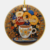 Schöne Moderne Kunst Kaffee Cup Ornament (Hinten)
