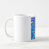 Schöne moderne Kyan Blue Batik Kaleidoskop Kunst Kaffeetasse (Links)