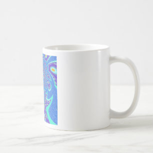Schöne moderne Kyan Blue Batik Kaleidoskop Kunst Kaffeetasse