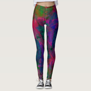 Schöne Moderne mit fluoreszierendem Blattmotiv Leggings
